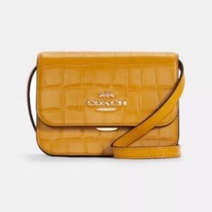 Coach Brynn Croc Embossed Leather
